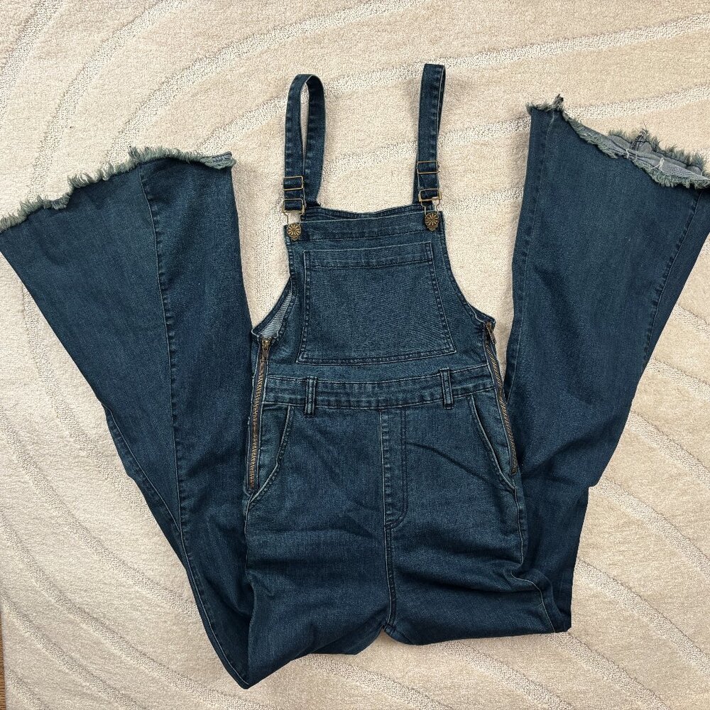 Dark Wash Denim Overalls - Women's Jumpsuit